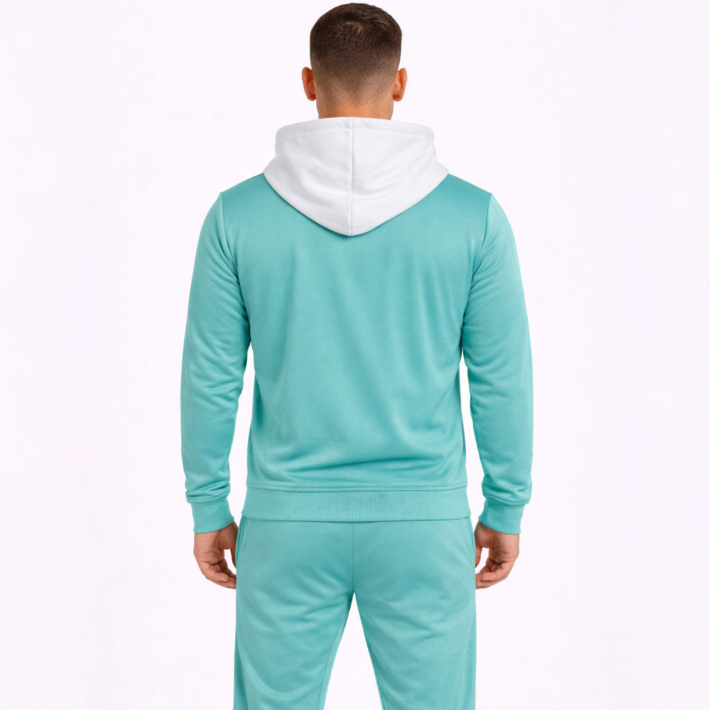 Tracksuit Polyester WHITE HOODY - Mintgroen
