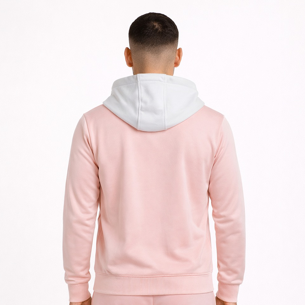 Trainingsjas Polyester – Pastel Pink / White Hood