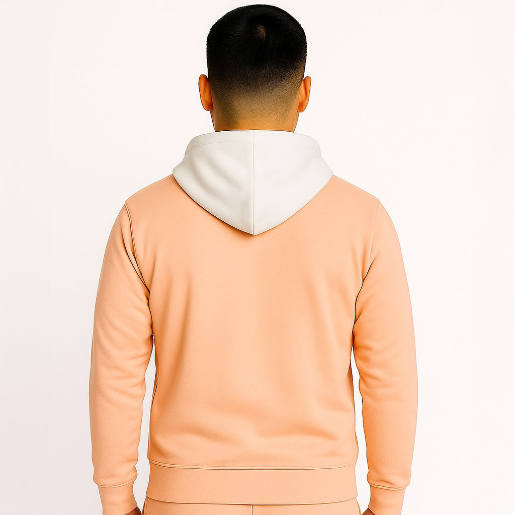 Traingsjas Fleece WHITE HOODY - Peach
