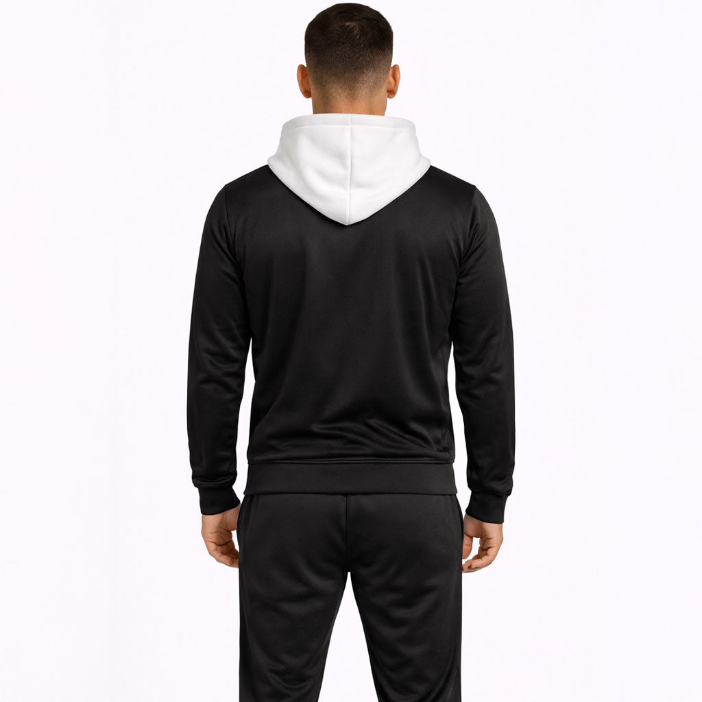 Tracksuit Polyester WHITE HOODY - Zwart