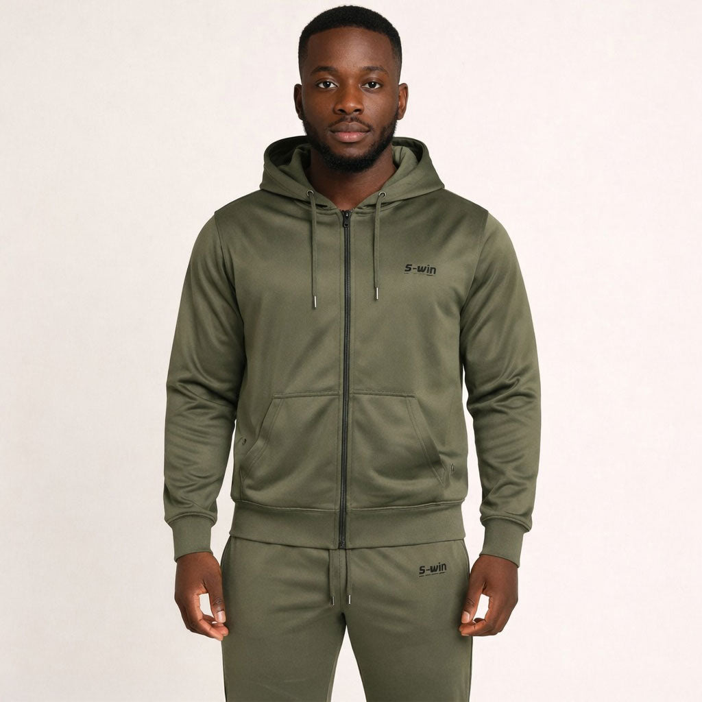 Tracksuit Polyester BLACK LOGO Olive green