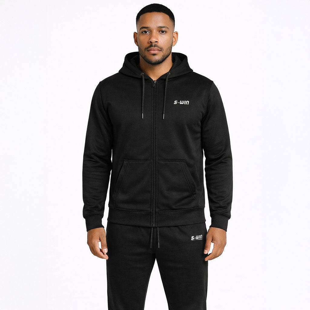 Tracksuit Polyester White LOGO - Zwart