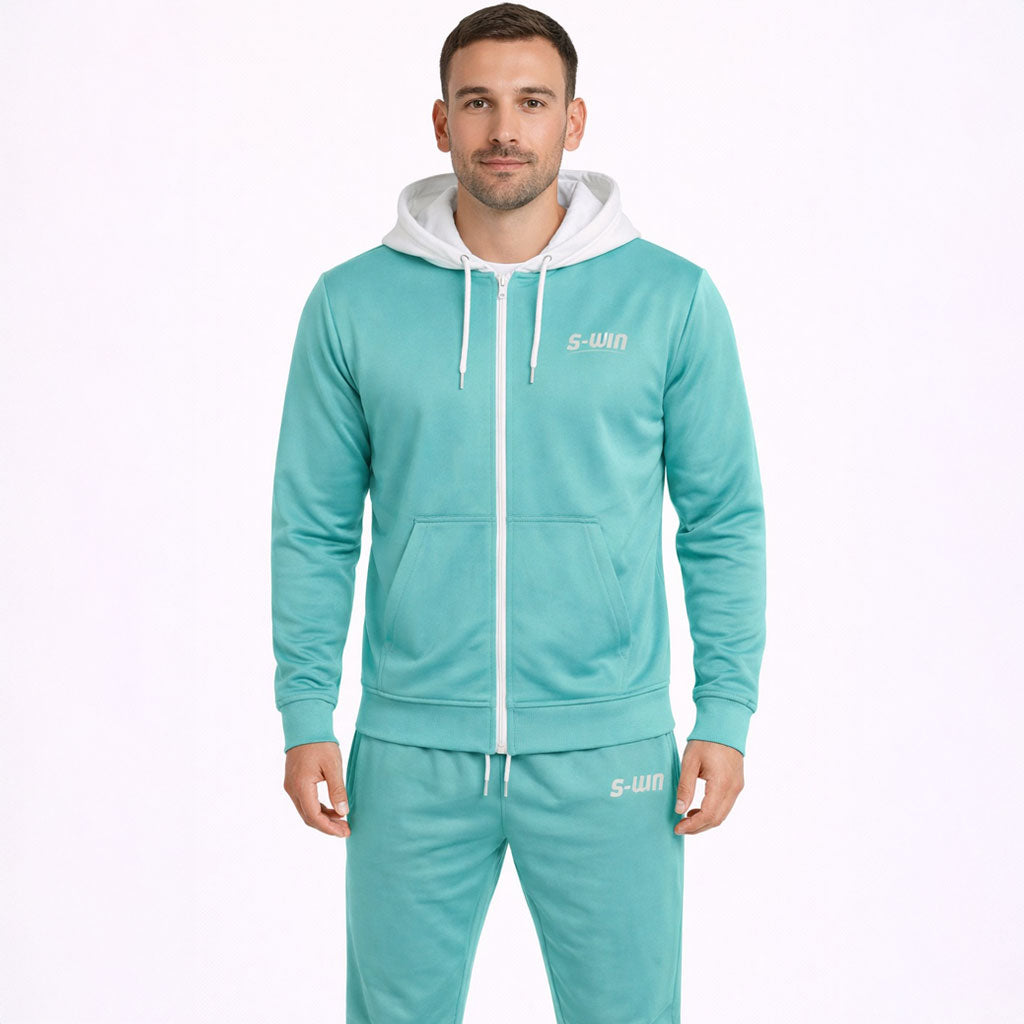 Tracksuit Polyester WHITE HOODY - Mintgroen