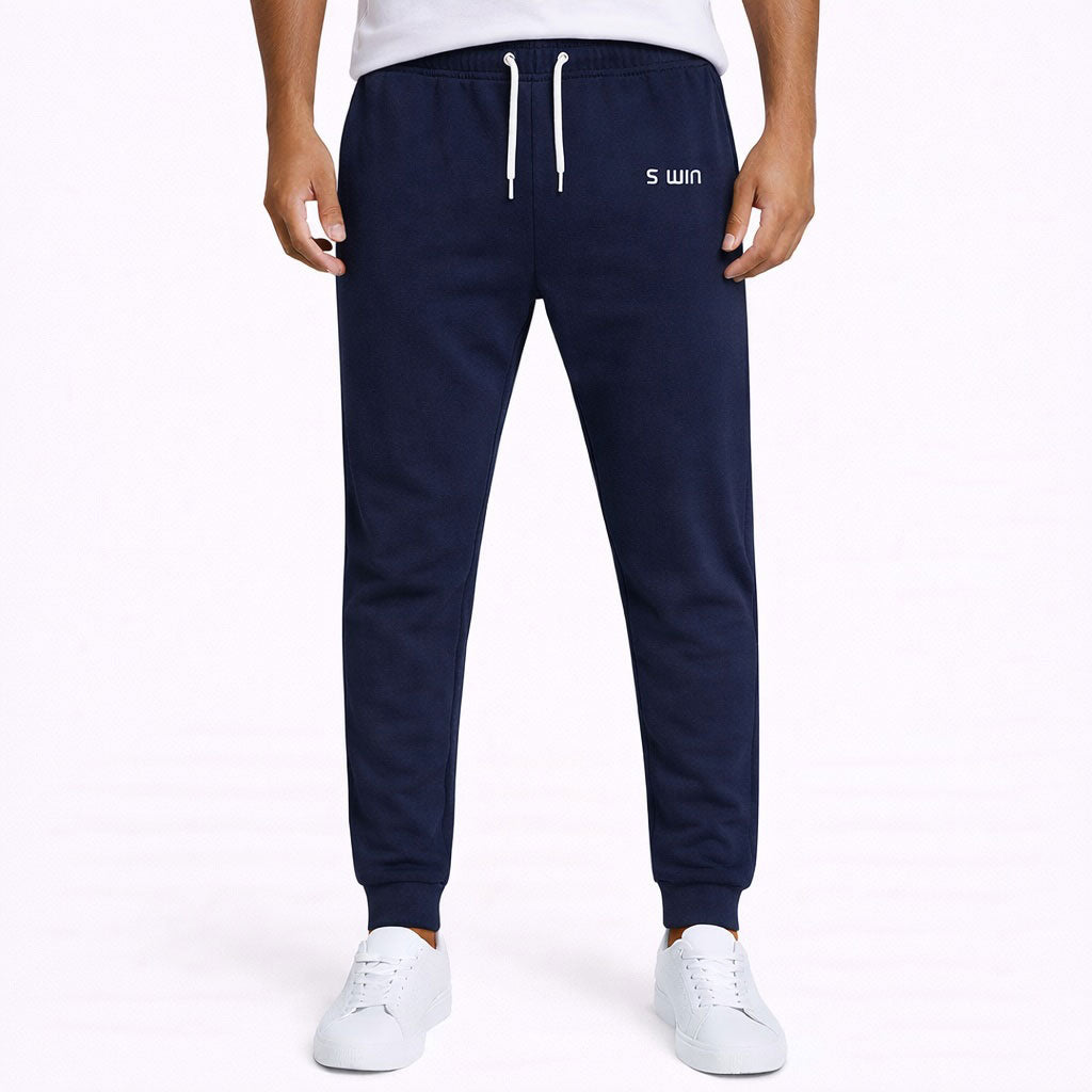 Trainingsbroek Fleece WHITE LOGO - Marineblauw